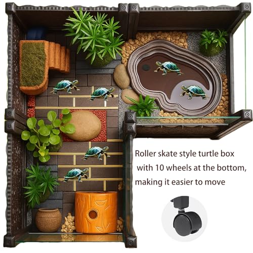 Turtle Tank, Reptile breeding Tank, Large Enclosure for Land Turtles, Large Enclosure for sea Turtles, Habitat for sea Turtles, Optional Increase in Quantity, add 10 Wheels, Turtle Supplies