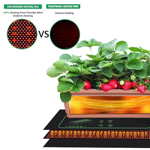 LOCONHA Seedling Heat Mat for Seed Starting, 10" x 20.75" Waterproof | Heating Pad for Indoor Plants Germination (Black 1 Pack) - color: Black 1 Pack