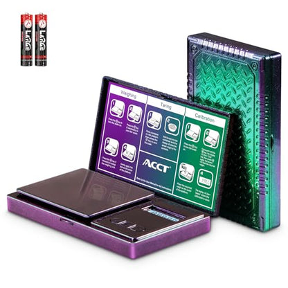 Digital Pocket Scale, 500g by 0.01g, Precision Gram Scale with Tare Scale Feature, 6 Units, Small Ounce Scale for Jewelry, Powder, Coins, Herb, Mini Scale with Battery - color: Green