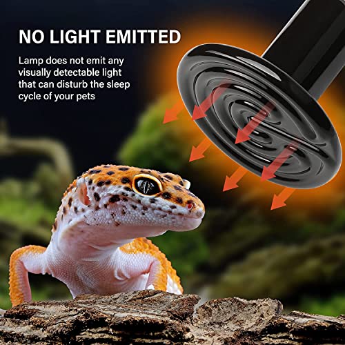HealSmart Reptile Heat Lamp 100W Ceramic Heat Emitter, No Light Emitting Heat Bulbs for Amphibian Pet Brooder Coop Incubating Chicken, Lizard Bearded Dragon Turtle Snake Terrarium Black - size: 100 Watts, style: D-85mm (3.35") *1 Pcs