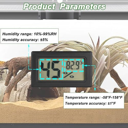 Reptile Thermometer and Humidity Gauge Digtal Terrarium Thermometer 2pc | RectangleBearded Dragon Cage Accessories Reptile Temp and Humidity Gauge for Leopard Gecko Hermit Crab Gecko Lizard Etc - size: rectangle