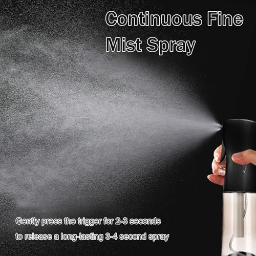 3 Pack Spray Bottles, 2-Pack Continuous Spray Bottles,Fine Water Mist Spray Bottles for Hair 6.8 OZ (200 ML) and 1oz 30ml Travel Spray Bottle Mister for Cleaning,Hairstyling,Plants,Barbers,Black - color: Black