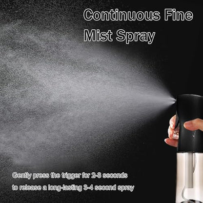 3 Pack Spray Bottles, 2-Pack Continuous Spray Bottles,Fine Water Mist Spray Bottles for Hair 6.8 OZ (200 ML) and 1oz 30ml Travel Spray Bottle Mister for Cleaning,Hairstyling,Plants,Barbers,Black - color: Black