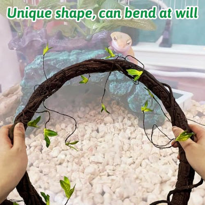 VCEPJH Loose Coconut Fiber Substrate 2 Pack Natural Coco Coir Reptile Bedding and Extra Large Reptile Vines Thick Terrarium Plants 78 Inches Long for Bearded Dragon Chameleon Gecko Lizard