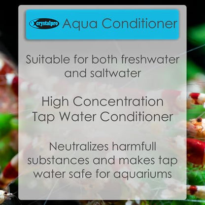 Crystalpro Aqua Conditioner - Treats 1250 Gallons - Aquarium Water Conditioner - Neutralizes Chlorine and Ammonia 4.2 Oz - size: 125 ml