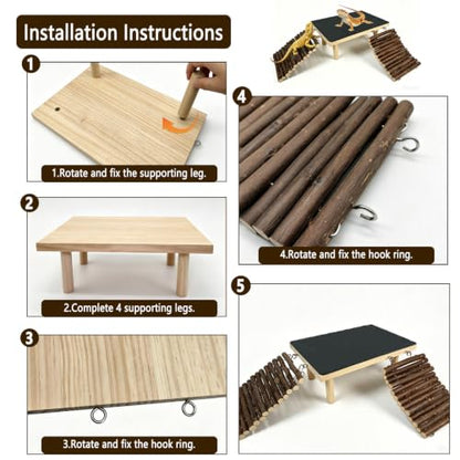 Bearded Dragon Basking Platform with Climbing Ramp,Reptile Basking Rock,XL | Wooden Lizard Resting Platform Basking Rock Slate,Leopard Gecko Hide Cave Tank Accessories for Tortoise Snake - size: XL: 13.78"x 7.87"x 4.56"