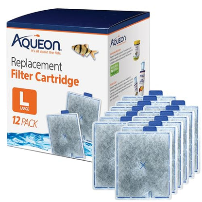 Aqueon Replacement Filter Cartridges, Fish Filters, Large - 12 Pack - size: 12 Pack