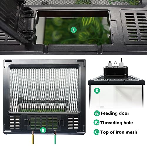 Mini Reptile Glass Terrarium Tank 8"x8"x12“ Full View with Front Opening Door and Enclosure Habitat Cage for Leopard Gecko Tarantula Young Lizard Hermit Crab Frog Insects Breeding Tank - size: 8x8x12 inch