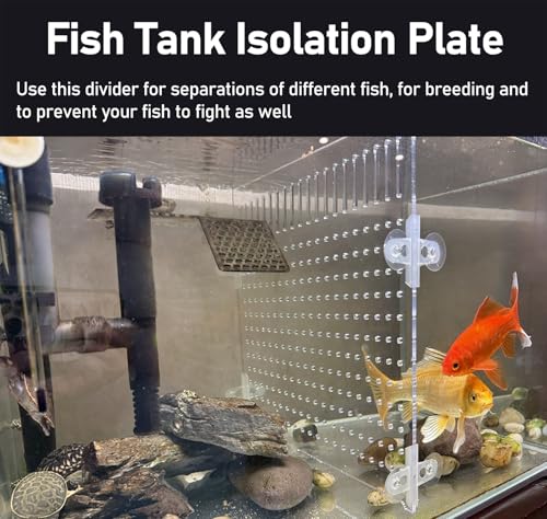ERRULAN Fish Tank Divider 10 20 55 75 Gallon, Large Aquarium Divider to Separate Fry from Parents, Plate Baffle Cover Blocking Fish Partition Net for Fighting Sick Fish(A Pattern,30x30cm/11.8x11.8in) - color: A Pattern, size: 30x30cm/11.8x11.8in