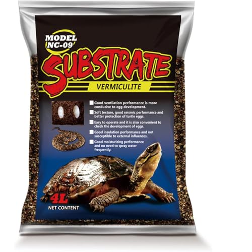 Hamiledyi Reptile Substrate Vermiculite Bedding Snake Hibernant moisturizing Soil Terrarium Bedding for Snake Tortoise Lizard Hatching Eggs(4.2Quart/4L) - size: M-4L