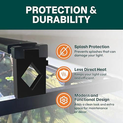 Aquarium Light Risers for Fluval Plant & Marine 3.0 & 2.0 LED | Heat-Resistant Polymer Stand | Toolless Easy Install (4-Inch) - size: 4-Inch