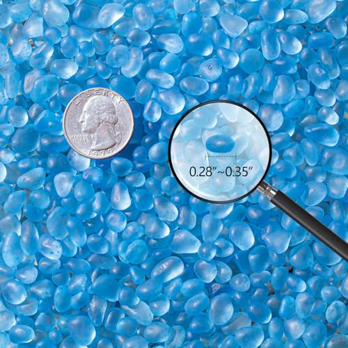 Keedolla Sea Glass Stones Frosted Glass Pebbles Gemstones for Aquarium Rocks, Fish Tank Gravel, Vase Fillers, DIY Crafts - Sky Blue(230g/8oz) - color: Sky Blue, size: 0.5 LB