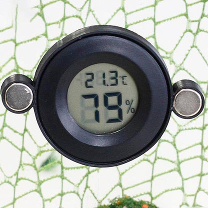 2PCS Magnetic Jumping Spider Enclosure Temperature and Humidity Monitor Digital Thermometer and Humidity Gauge for Reptile and Spider Tank Accessories (New Round)