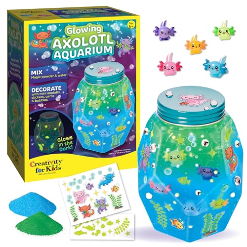 Creativity for Kids Glowing Axolotl Aquarium - Axolotl Crafts and Toys for Girls and Boys, STEM Science Kits for Kids, Craft Kits and Axolotl Gifts for Girls and Boys (Ages 6+)