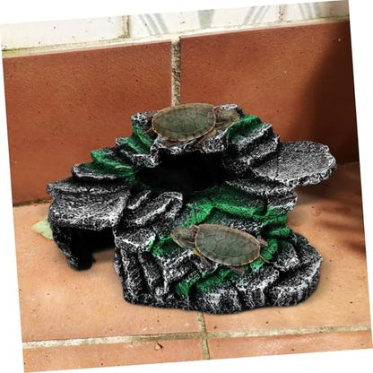 TOYANDONA Turtle Basking Platform Reptile Habitat Decor Strong Suction Cups for Aquatic Turtles and Bearded Dragons Floating Basking Rock