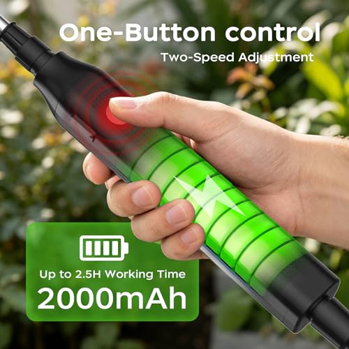 2-Gallon Battery-Powered Sprayer,6 Nozzles,2 Spray Modes, Telescopic Pole | Electric Sprayer for Lawn and Garden Weed/Pest Control, Watering, USB Rechargeable Adjustable Shoulder Strap