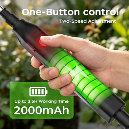 2-Gallon Battery-Powered Sprayer,6 Nozzles,2 Spray Modes, Telescopic Pole | Electric Sprayer for Lawn and Garden Weed/Pest Control, Watering, USB Rechargeable Adjustable Shoulder Strap
