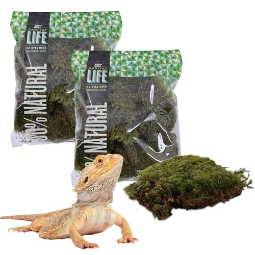 Mood Moss for Terrarium Habitats, Medium 2-Pack | Preserved Moss for Reptiles, Amphibians & Invertebrates Terrariums, Humidity Control, Soft, Dye-Free, Family Owned, USA Made - size: Medium 2-pack, style: Mood Moss