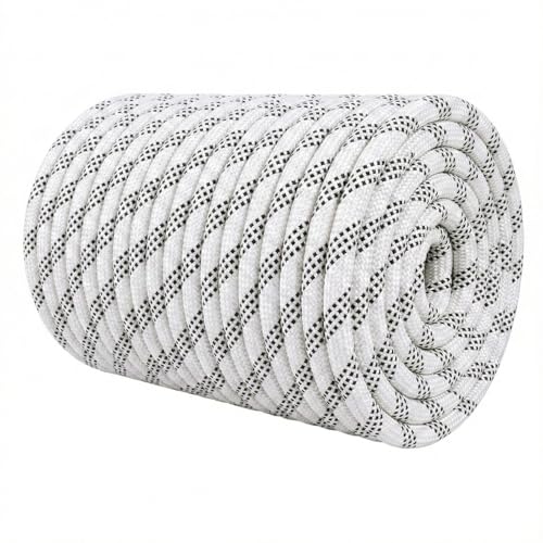 1/2 Inch Arborist Rigging Rope (150 Ft) - ASTM F2116 Certified (9,000 lbs MBS / 900 lbs SWL) - Static Polyester Bull Rope for Tree Climbing, Nautical Rigging & Swings (White) - size: 1/2IN x 150 FT, style: White