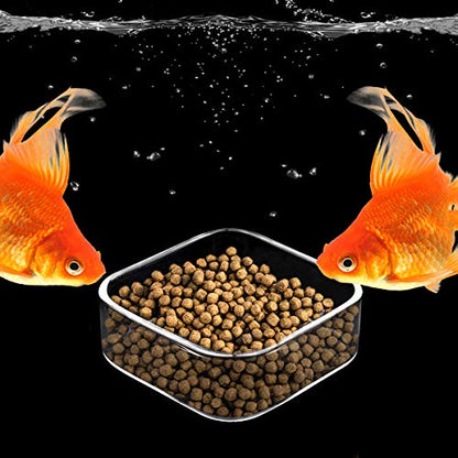 WEAVERBIRD Aquarium Shrimp Feeder Dish Fish Tank Feeding Bowls Glass Square Clear Dish Tray Plate