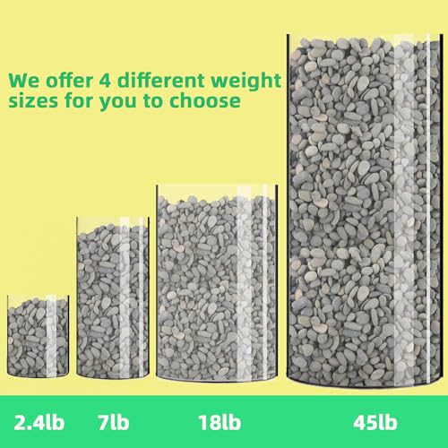 2.4LB River Rocks Mexican Beach Pebbles for Garden Landscape Stone Paving Stone Grey (1Inch) - size: 2.4LB, style: Medium