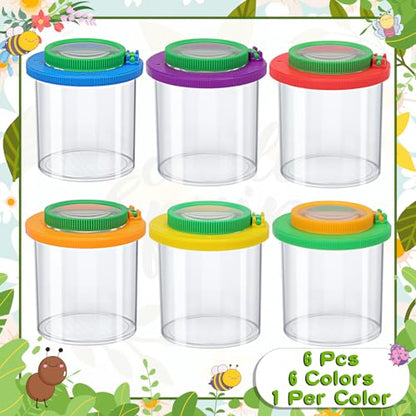 Coopay 6 Pcs Insect Bug Viewer for Kids - Bug Jars, Critter Insect Cage, Bug Container, Bug Catcher, Magnifying Insect Box for Children, Kids Science Nature Exploration Collecting Kit - style: 6 Pack Set