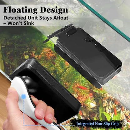 Magnetic Aquarium Cleaner, Dual-Action Aquarium Algae Scraper with Non-Slip Handle for Glass Fish Tank Maintenance Home Freshwater Cleaning - size: Medium
