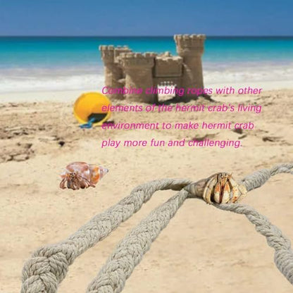 2 Pcs Hermit Crab Sturdy Twine Ladder, Hermit Crab Vine Climbing Toys, Reptile Tank Terrarium Accessories for Hermit Crab Geckos Snakes Lizards Geckos Tree Frogs