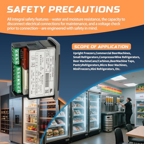 XR03CX 4N0F1 Thermostat Controller with Sensor Probe for Dixell | Programmable Temperature Controller Replacement for Dixell XR03CX-4N0F1. Perfect for 120V Commercial Refrigerators Freezer - size: XR03CX-4N0F1