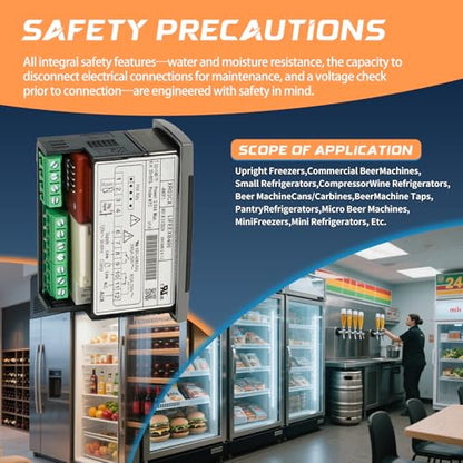 XR03CX 4N0F1 Thermostat Controller with Sensor Probe for Dixell | Programmable Temperature Controller Replacement for Dixell XR03CX-4N0F1. Perfect for 120V Commercial Refrigerators Freezer - size: XR03CX-4N0F1