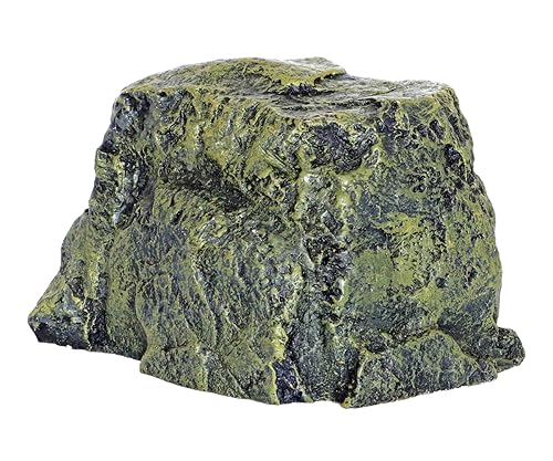 Rock Hide Cave for Reptiles, Amphibians Rock Den - Terrarium & Aquarium Decor, Great for Bearded Dragons,Lizards,Snakes,Turtles,Geckos,Frogs,Small Animals - Large Size - style: Medium Size ( Green )
