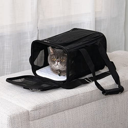 Sherpa Original Deluxe Travel Pet Carrier, Airline Approved & Guaranteed On Board - Black, Small - size: 15.0"L x 10.0"W x 8.5"H