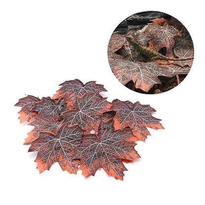 LIOOBO 12pcs Maple Leaf Litter Reptile Cage Decor Pet Habitat Ornament for Snakes Lizards Frogs Terrarium Accessories