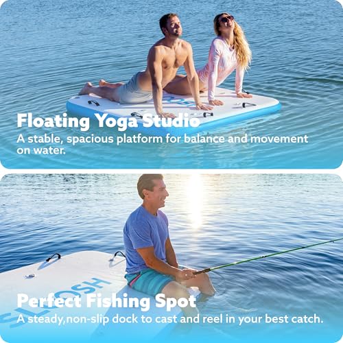SLOOSH Inflatable Floating Dock, Inflatable Dock Floating Platform, Portable Air Dock Platform Fit for Pool, Lake, Beach with Non-Slip Surface - size: 6Ft X 5Ft