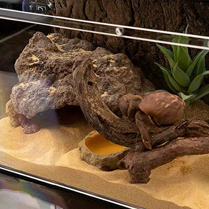 Reptile Hide Bearded Dragon Cave Hideouts Habitat Décor for Snake (Large) | Simulation Rock, Terrarium Tank Accessories, Turtles Lizards Snakes Crab Hide