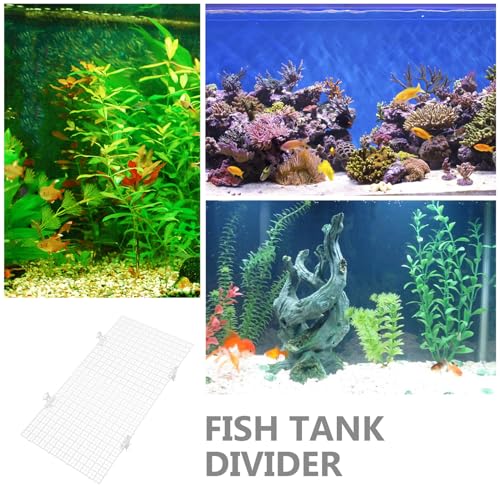ABOOFAN Fish Tank Divider Panel with Suction Cups, Aquarium Isolation Board 30x30cm White, Anti-Jumping Separator for Betta and Reptile Tanks