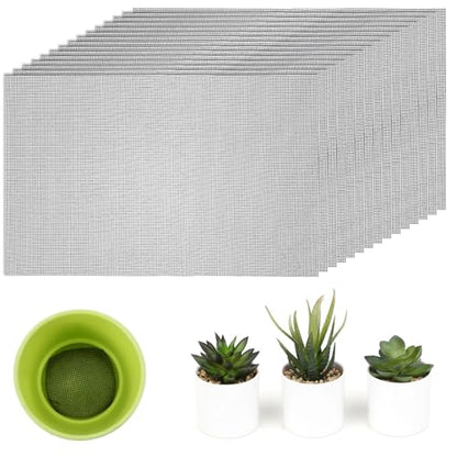 20Pcs Flower Pot Hole Mesh Pad Mesh for Plants 11.8x7.8 Inch | Drainage Meshes, Planter Meshes, Bottom Grid Mat, Plant Succulent Potting Mat, Bonsai Pots Barrier