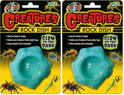 Zoo Med Creatures Rock Dish 2 Pack - (3" L x 3" W x 0.75" H) - Pack of 6 - size: XX-Small/X-Small (Pack of 2)