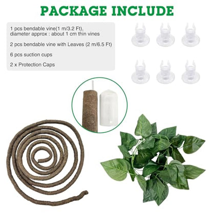 Tfwadmx 3FT Snake Vines for Climbing Enclosure Fake Jungle Vines Flowers Leaves Habitat Terrarium for Reptile Snake Chameleon Ball Python - size: 3.2 Ft Thin Vines 1 pc