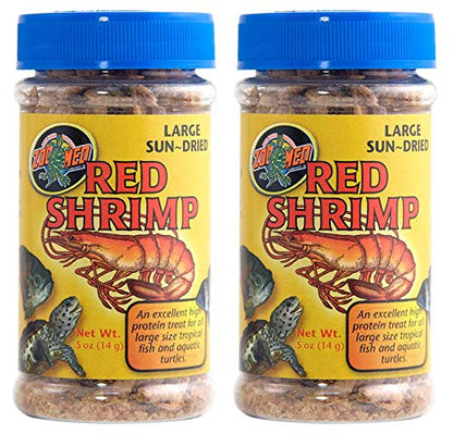 Zoo Med 2 Pack of Large Sun-Dried Red Shrimp, 0.5 Ounces Each, Treat for Large Tropical Fish and Aquatic Turtles - size: 0.5 Ounce (Pack of 2)
