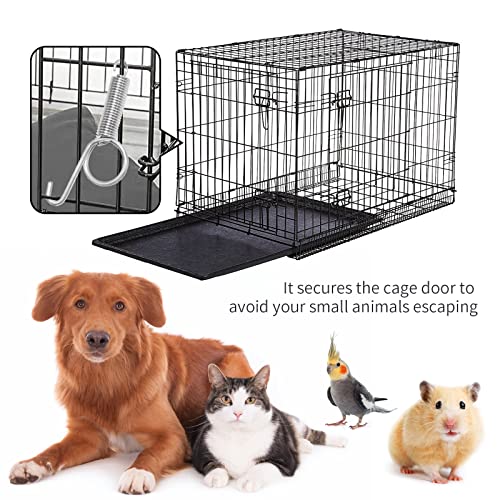 Anxingo 30 Pcs Spring Cage Latch Door Spring Hook Metal Finger for Fixing Rabbit, Dog, Cat, Birds,Rodents, Guinea Pig, Hamster, Parrot Hedgehog Cage Door