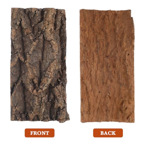 Didiseaon 3 Pcs Cork Bark Terrarium Background Decor, Reptile Tank Climbing Mat Wall Backdrop, Aquarium Fish Ornament for Lizard Gecko Snake Turtle 7.87X4.13X0.59In