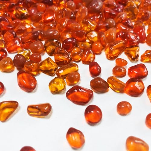 0.88LB Orange Fish Tank Gravel Aquarium Glass Stones Sea Glass Pebbles Aquarium Gravel Rocks Fish Tank Rocks, Beads Pebbles Rock Sand Glass Gems Stones for Vase Filler Turtle Fish Tank Decoration - color: Orange