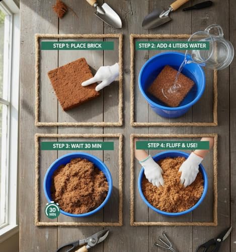 Organic 3 Pack Coco Coir Bricks - 100% Natural Coconut Fiber Substrate for Reptile Bedding, Seed Starting, and Hydroponics - Expandable Bioactive Soil Amendment