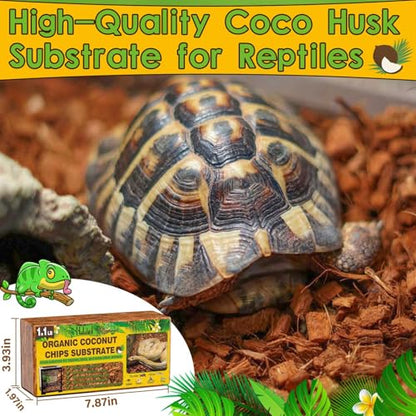 Halatool 9OZ Sphagnum Moss & 2-Pack Coco Chips Substrate for Reptiles, Terrariums, Humidity Retention, Bedding, Nesting & Burrowing