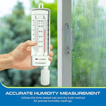 Sper Scientific Precision Wet & Dry Bulb Mason’s Hygrometer 736740 - Dual Thermometer Humidity Meter for Meteorology, Greenhouses, Laboratories, HVAC & Environmental Science - 2 pc - size: 2 Pack