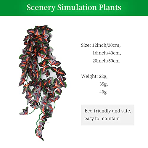 30cm/12in Aquarium Decorations Plants Artificial Fake Plastic Water Grass Plants for Fish Tank Aquarium Decor Artificial Hanging Plants - color: Red Leaves, size: 12INCH