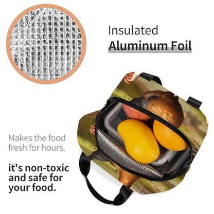 Insulated Lunch Bag Farm poultry Lunch Box for Women Men Reusable Leakproof Lunch Cooler Bag for Office Picnic - color: Farm Poultry
