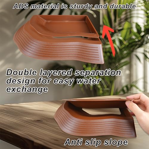 3PCS Reptile Water Pool with Ramp, Turtle Pool Reptile Food Water Bowls Aquarium Habitat Accessories for Gecko, Snake, Turtle, Bearded Dragon, Lizard Bath
