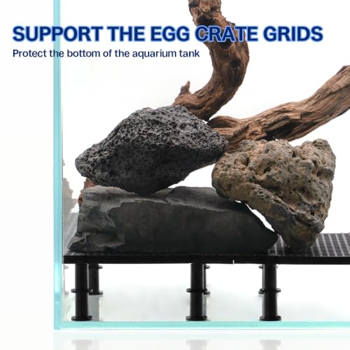 LINLAN 70Pcs Aquarium Grid Support Feet,Fish Tank Divider Riser Legs,Egg Crate Brackets for DIY Filtration and Bottom Protection in Aquascaping